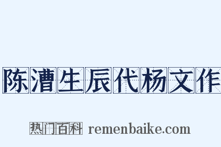 陈漕生辰代杨文作是什么意思的图片